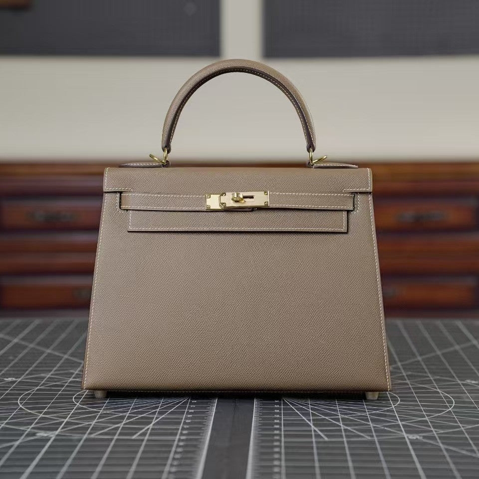 Fashionable cowhide high-end leather Kelly bag palm pattern crossbody handbag small handbag for women