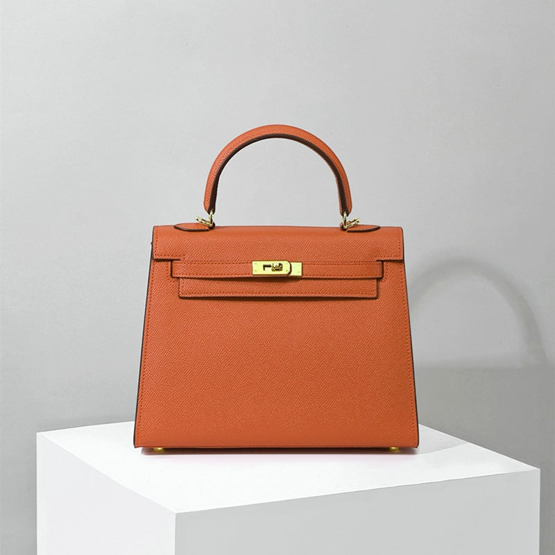Fashionable cowhide high-end leather Kelly bag palm pattern crossbody handbag small handbag for women