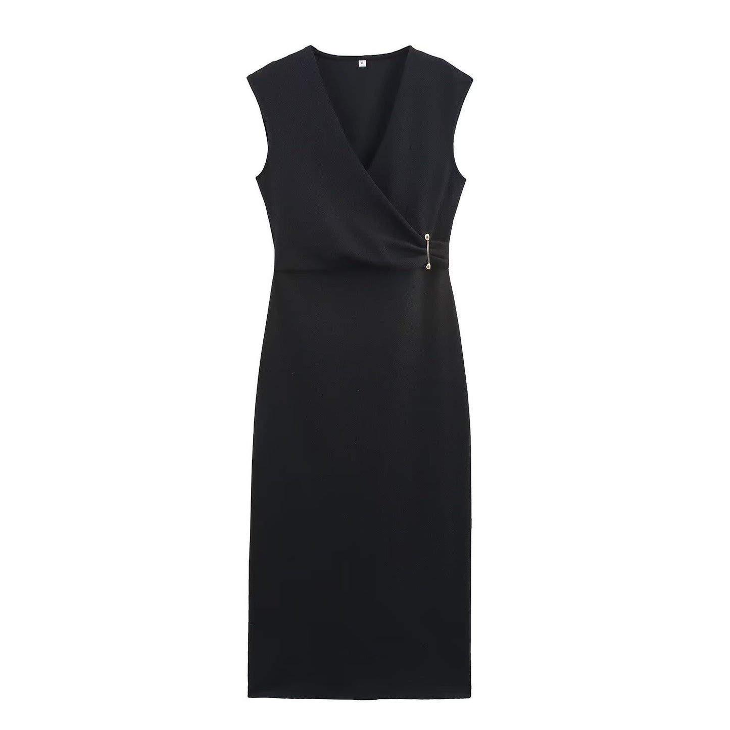 Casual and fashionable pin decoration MIDI dress for women