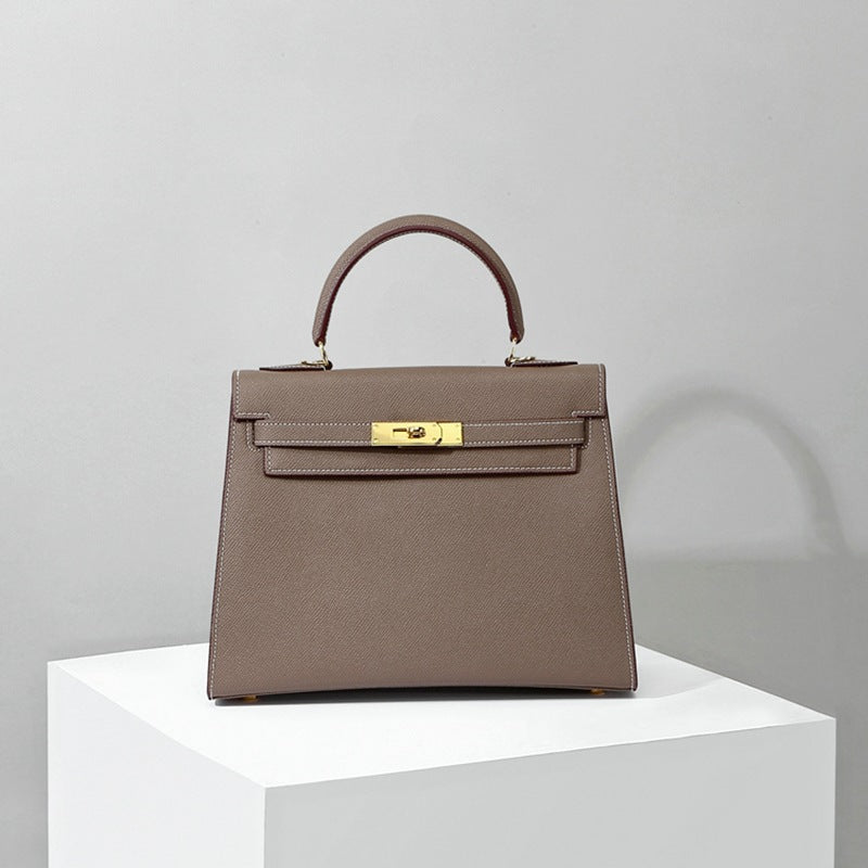 Fashionable cowhide high-end leather Kelly bag palm pattern crossbody handbag small handbag for women