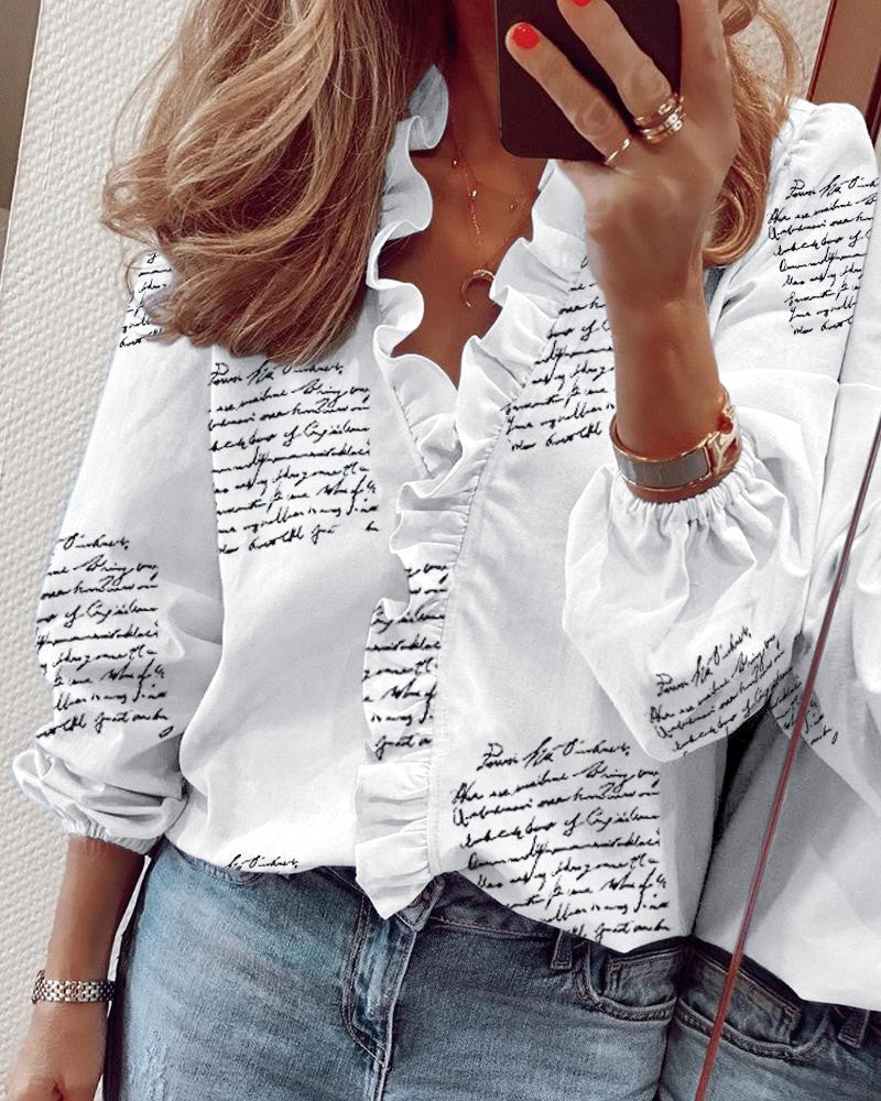 New Long sleeved Ruffled Shirts for Women in Spring and Summer in Europe and America