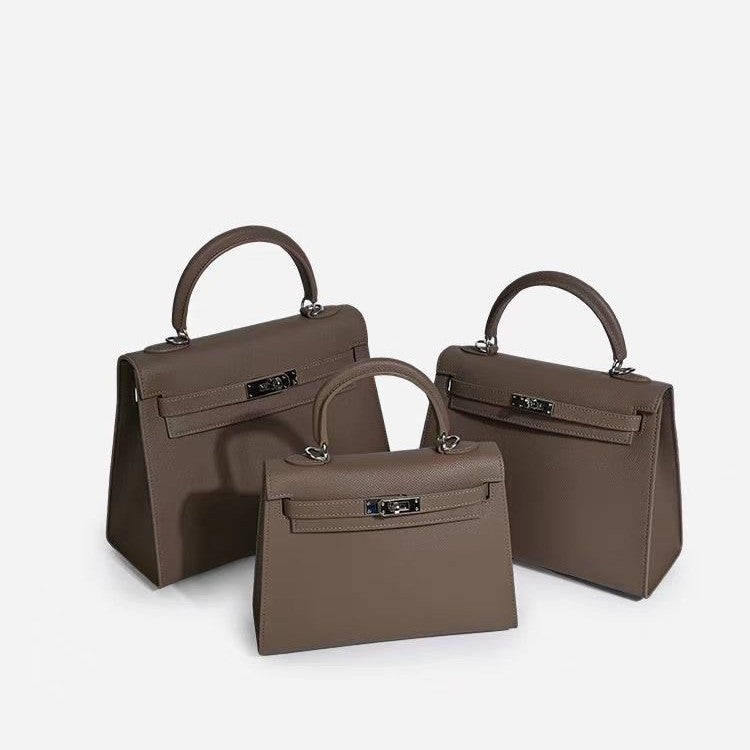 Fashionable cowhide high-end leather Kelly bag palm pattern crossbody handbag small handbag for women